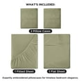 thumbnail image 3 of ROYALE LINENS - 4 Piece California King Bed Sheet - Brushed Microfiber 1800 Bedding - 1 Fitted Sheet, 1 Flat Sheet, 2 Pillowcase -Wrinkle & Fade Resistant Sheet Set (Sage Green, California King), 3 of 10