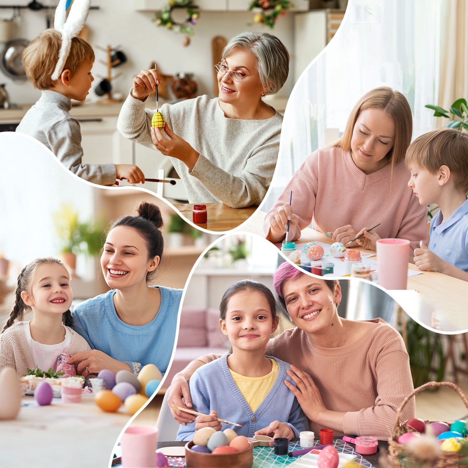 Uxcell 16-Pack Wooden Fake Eggs, 2.4 Inch Quality Wooden Easter Eggs DIY Painting Solid Egg for DIY [White]