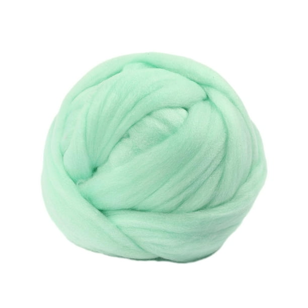 Hilo grueso y grueso, hilo para tejer a brazo, lavable, suave y grueso, para bricolaje verde claro
