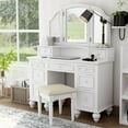thumbnail image 4 of Furniture of America Tamarah Wood 3-Piece Bedroom Vanity Set in White, 4 of 7