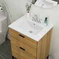 thumbnail image 2 of 24"X18" White Rectangular Single Vanity Top with 3 Faucet Hole and Overflow(Sink Only),White Ceramic Bath Faucets Bathroom Vanities, 2 of 9