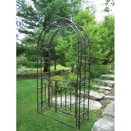 Oakland Living Steel Arbor with Gate and Base - Walmart.com