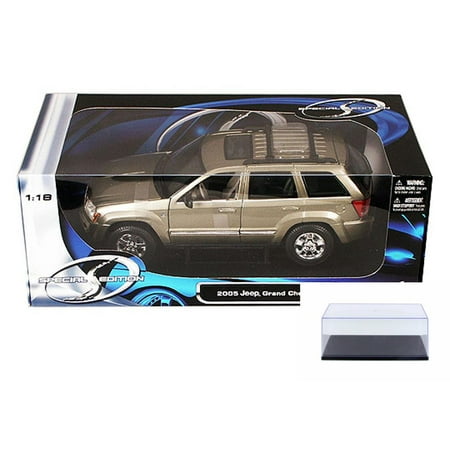 Diecast Car & Display Case Package - Jeep Grand Cherokee SUV, Khaki - Maisto Special Edition 31119 - 1/18 Scale Diecast Model Toy Car w/Display