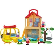 Peppa Pig Play House & Play N' Go Campervan Playset Combo Pack [Includes Teddy, George with Dino, Suzy Sheep, Rebecca Rabbit Figures]