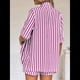 thumbnail image 5 of Conjunto de Dos Piezas para Mujer 2025: Camisa A Rayas y Pantalones Cortos. Rosa Roja XL, 5 of 7