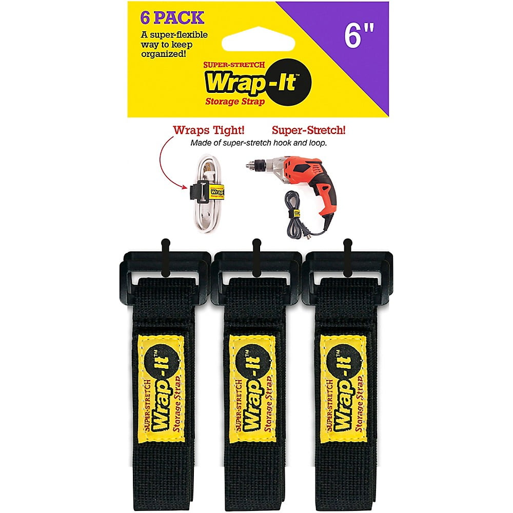 WrapIt Storage Straps Super Stretch 6"6 Pk
