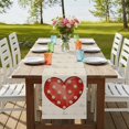 thumbnail image 4 of Table Runners 90 Inches Long Dress Scarves, Valentine's Day Farmhouse Coffee/Dining/Kitchen Table Runner for Living Room, Red Love Polka Dots Line Minimalist Beige 13x90 Inch, 4 of 9
