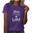 thumbnail image 1 of Blusas de Manga Corta para las Mujeres Divertida Impresión Cuello Redondo Camiseta Vintage, Blusas de Primavera para las Mujeres, 1 of 4