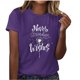 thumbnail image 1 of Blusas de Manga Corta para las Mujeres Divertida Impresión Cuello Redondo Camiseta Vintage, Blusas de Primavera para las Mujeres, 1 of 4