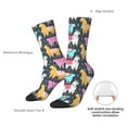 thumbnail image 4 of Rateoe Colorful Alpaca for Women Casual Calf Socks - Cute Crew Socks - Thin Soft Above Ankle Socks Size 5-11, 4 of 6