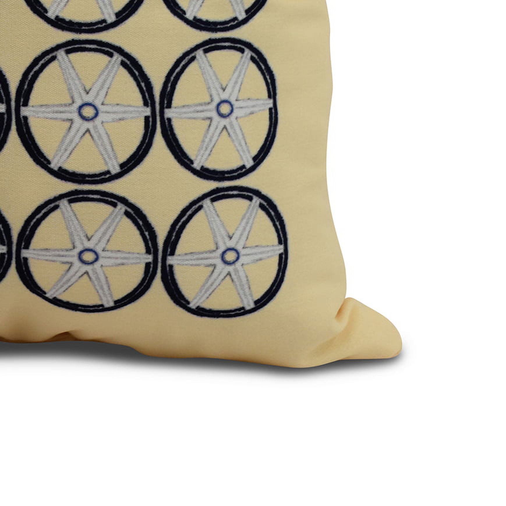 Simply Daisy, 16" x 16" Nautical Geo Square, Geometric Print Outdoor Pillow, Yellow