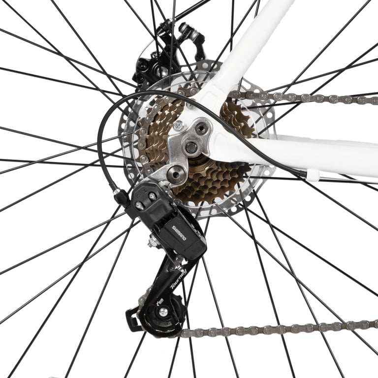 HILAND Unisex Commuter Road Bike 7-Speed Shimano, Mechanical Disc