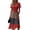 Red, variant on Womens Summer Dresses Wrap Tummy Control A-Line Midi V-Neck Short Sleeve Dress Beach Vacation Sundress Modest Dresses