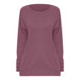 thumbnail image 3 of Chandails en Molleton à Capuche pour Femmes, Pull de Mode à Manches Longues pour Femmes, Couleur Unie, Col Rond avec Poche, Chandail en Molleton Décontracté Rose, 3 of 3