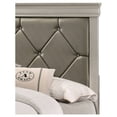 thumbnail image 6 of 5pc Silver Finish Panel Bedroom Set Upholstered Button Tufted Headboard Queen Bed Dresser Mirror Nightstand, 6 of 7