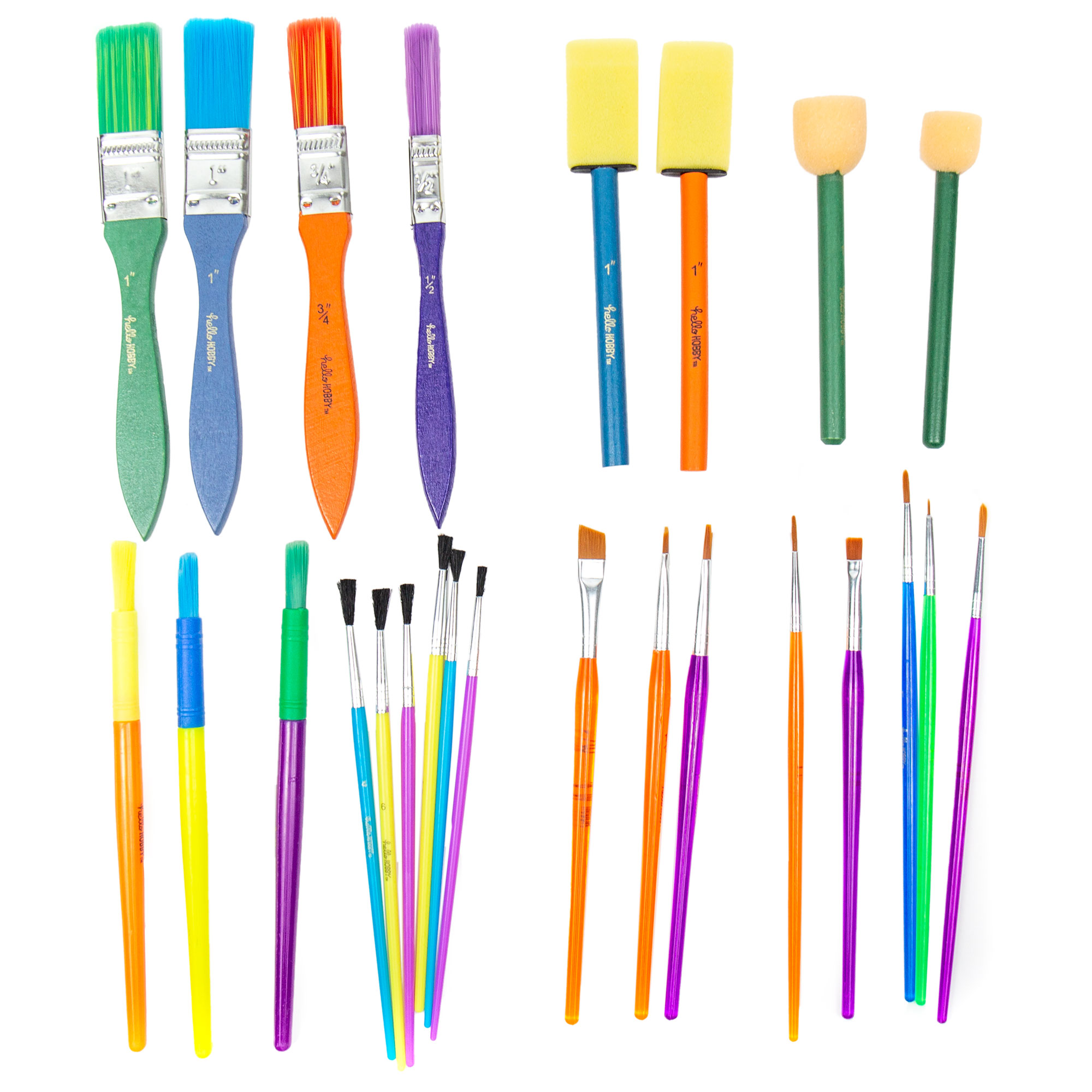 Hello Hobby 25-Count Assorted Paint Brush Set photo 3