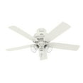 thumbnail image 3 of Hunter - River Ridge Indoor/Outdoor Ceiling Fan With Light, 52-inch, Fresh White, Casual-style, 3-speed WhisperWind Motor, 51365, for porches, patios, sunrooms, bathrooms, 3 of 13