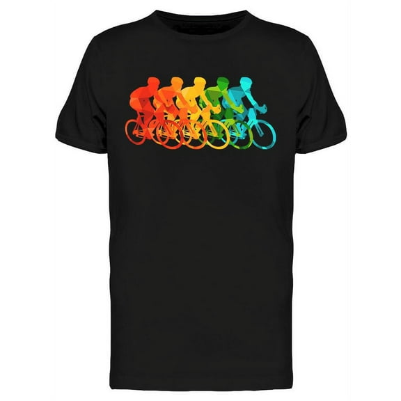 Colorful Cyclists   T-Shirt Men -Image by Shutterstock, Male x-Large