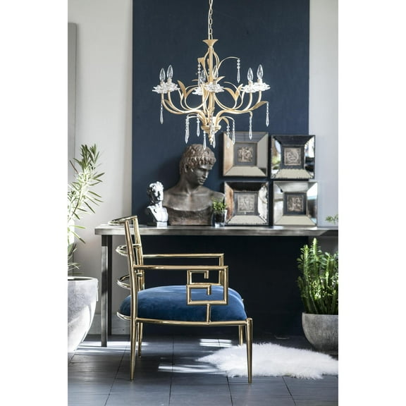 Sumptuously Opulent Stainless Steel Accent Chair - Saltoro Sherpi