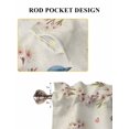thumbnail image 6 of Birds Floral 2 Panel Kitchen Curtains for Small Windows, Farmhouse Vintage Pink Flower Leaf Bathroom Tier Curtain, Short Window Treatment for Bedroom/Living Room 55"x24", 6 of 6