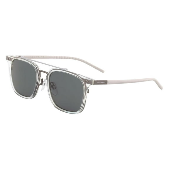 NEW Cole Haan CH 6066 000 Crystal Clear & White Sunglasses with Grey Lenses
