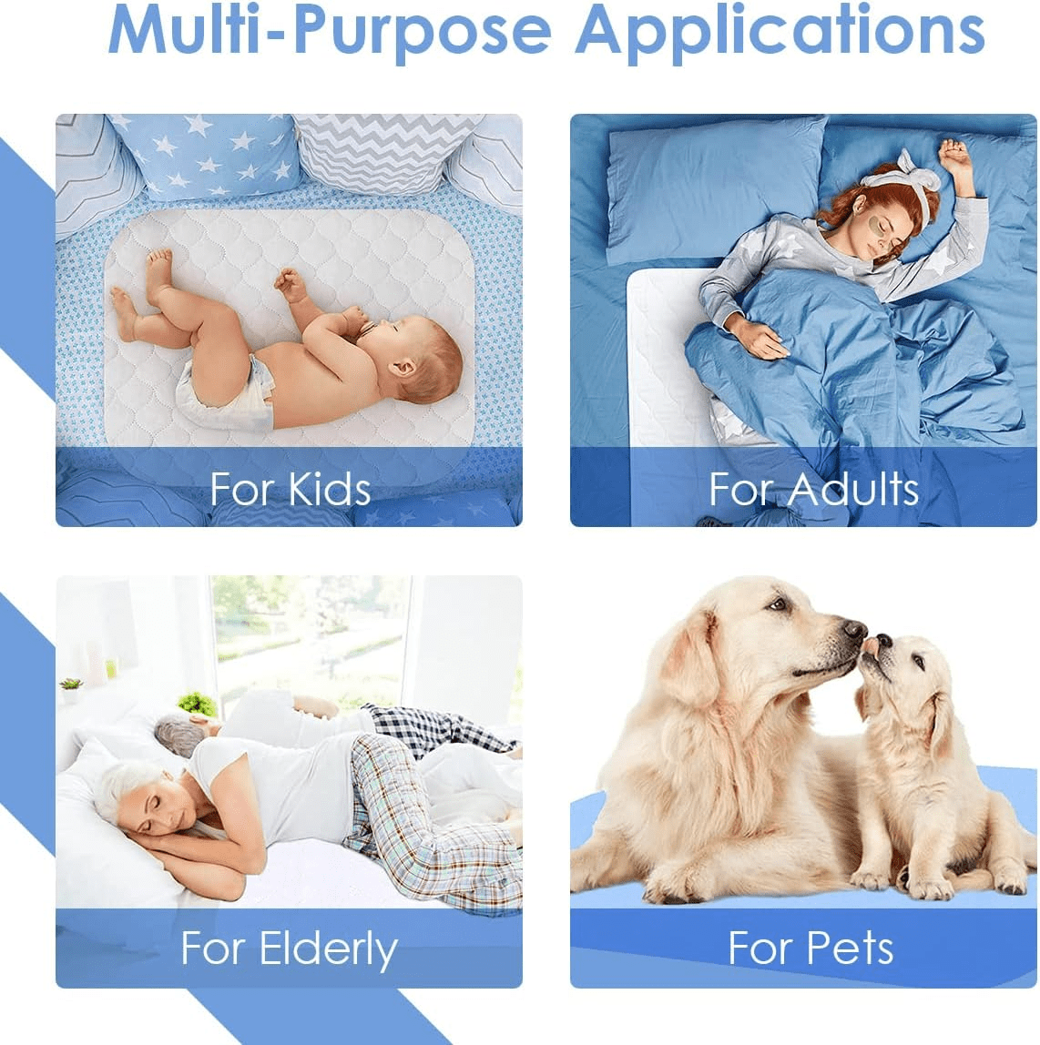 [Pack of 2] 34"x36" Washable Underpad - Extra Large Waterproof Bed Pad for Incontinence Protection, Reusable & Super Absorbent for Kids/Adults/Pets