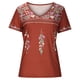 thumbnail image 4 of Puntoco Moda Mujer Causal Cuello en V Blusa Estampada Camiseta de Manga Corta Tops de Verano Puntoco Puntoco-2813, 4 of 8