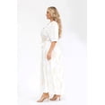 thumbnail image 2 of Vestido bordado de hojas Roman Fashion /Tallas Extras, 6068 (Blanco /Beige) blanco 42, 2 of 5