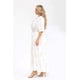 thumbnail image 2 of Vestido bordado de hojas Roman Fashion /Tallas Extras, 6068 (Blanco /Beige) blanco 38, 2 of 5