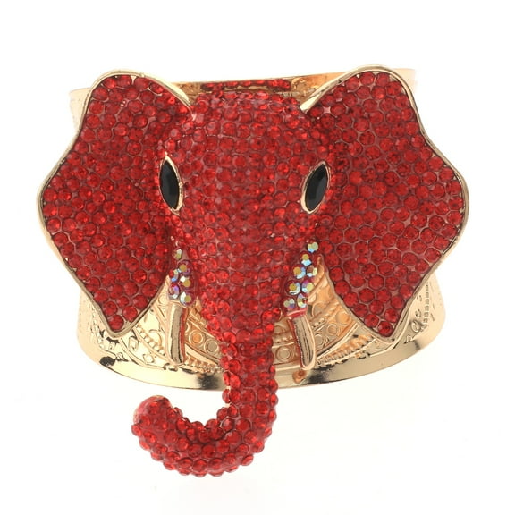 Rhinestone Elephant Cuff Bracelet