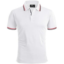 Geeksport Polo Shirts for Men Short Sleeve Solid Color Causal Collared Golf Tennis T-Shirt Men's Golf Polo Shirts Business Polo Shirts white XL