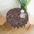 thumbnail image 4 of Round Tablecloth Mandala Vintage Ethnic Table Cloths Waterproof Table Cover for Wedding Party Dining Holiday Banquet 60in, 4 of 6