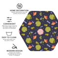 thumbnail image 4 of Pofeuu Frog And Flowers Print Leather Coasters Set of 6, Round Cups Mugs Mat Pad for Home Kitchen Heat Resistant Drink Coasters,Hexagon, 4 of 7