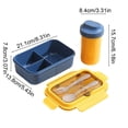 thumbnail image 3 of Yhmxh Light Lunch Box With High Inner Double Layered Compartment Lunch Box With Fork Spoon Convenient Microwave Lunch Box Stationery Supplies Office Supplies Dorm Room Essentials, 3 of 6