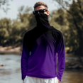 thumbnail image 4 of Gradient Hooded Long Sleeve Shirt for Men UPF 50+ Sun Protection Fishing Hiking Quick Dry Athletic Top Out Summer Sports Wear Cooling Purple XL, 4 of 5