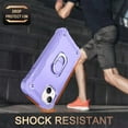 thumbnail image 4 of Dteck Case for iPhone 14 6.1-inch,Shockproof Rugged Rubber Armor 3-Layer Protection iPhone Case Hybrid Hard PC Back with Ring Holder Kickstand Cover,Purple, 4 of 7