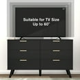 thumbnail image 3 of Planntonneo Fluted 6 Drawer Wood Dresser, Black Finish, 3 of 7