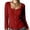 Red, variant on Women Notch V Neck Long Sleeve Henley Shirts Casual Slim Fit Blouse Vintage Cottagecore Button Up Tops