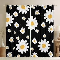Feelyou Chic Flower Floral Curtains Pack of 2 (42x84 Each) for Women, Vibrant Groovy Daisy Curtains Blackout, Vintage Fashion Style Bedroom Curtains, Window Curtains Home Decor