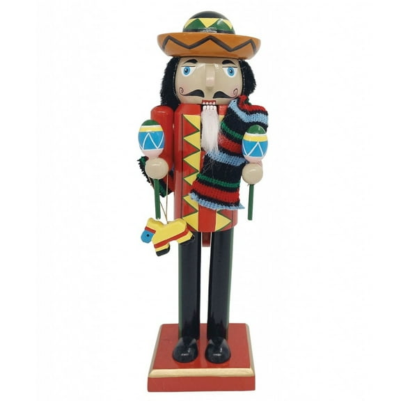 Santa's Workshop Mexican Santa Wood Christmas Nutcracker 12 Inch Multicolor