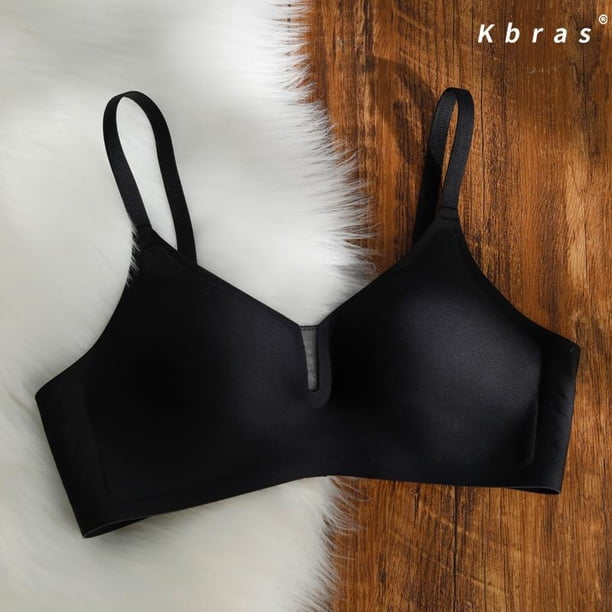 Ropa interior de verano para mujer, copa fija fina, sin costuras, tira de gelatina, sujetador fino de una pieza sin aro de acero