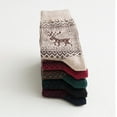 thumbnail image 4 of Yuanlong Womens Socks 5 Pairs Christmas Reindeer Pattern Knitted Crew Socks Autumn Winter Thermal Boho Middle Tube Socks, 4 of 8
