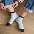 thumbnail image 3 of Pofeuu Gray White Floral Print 30cm Socks, Adult Running Hiking Socks for Youth and Adult, 3 of 7