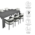 thumbnail image 2 of Modway Tahoe Aluminum Outdoor 9-Piece Patio Dining Set in Gray/White, 2 of 6