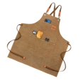 thumbnail image 2 of Delantal de carpintería de lona gruesa, impermeable, para jardinería y cafetería, color tostado claro, 2 of 12