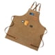 thumbnail image 2 of Delantal de carpintería de lona gruesa, impermeable, para jardinería, cafetería, color tostado claro, 2 of 12