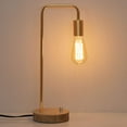 thumbnail image 7 of Haitral Gold Industrial Desk Lamp with Metal Frame Wooden Base, 7 of 7