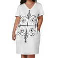 thumbnail image 2 of Papa Legba Voodoo Veve Loose Pocket Dress Women long dress Woman's evening dress, 2 of 6