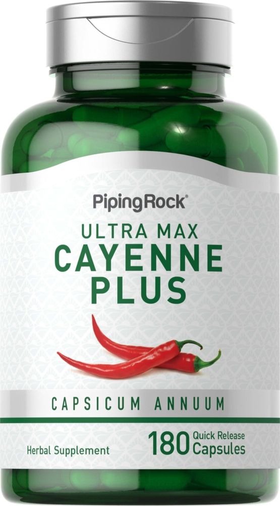 Cayenne Pepper 180 Capsules Plus Ginger and Hawthorn Berry by