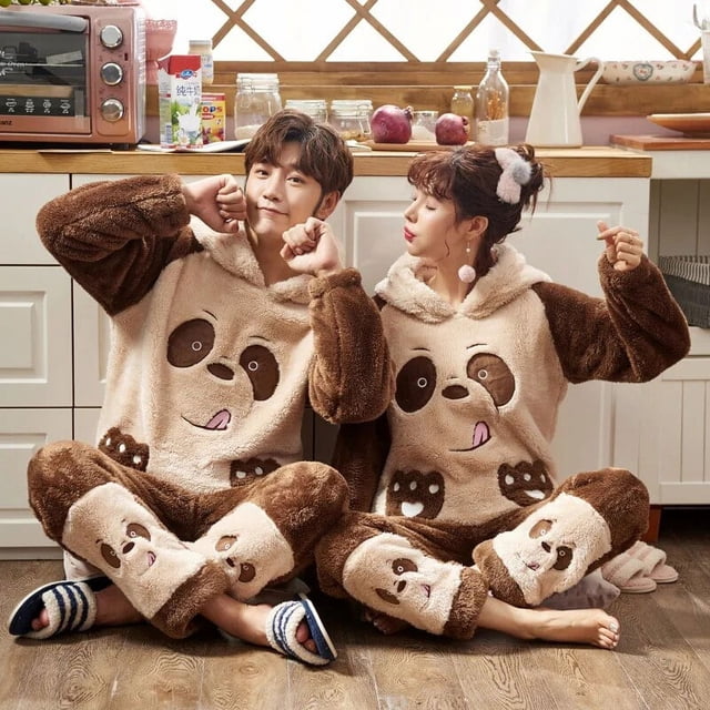 Pijama con dibujos de animales para mujer, ropa de dormir con capucha, de manga larga, para fiesta de Navidad y Casa, Unisex